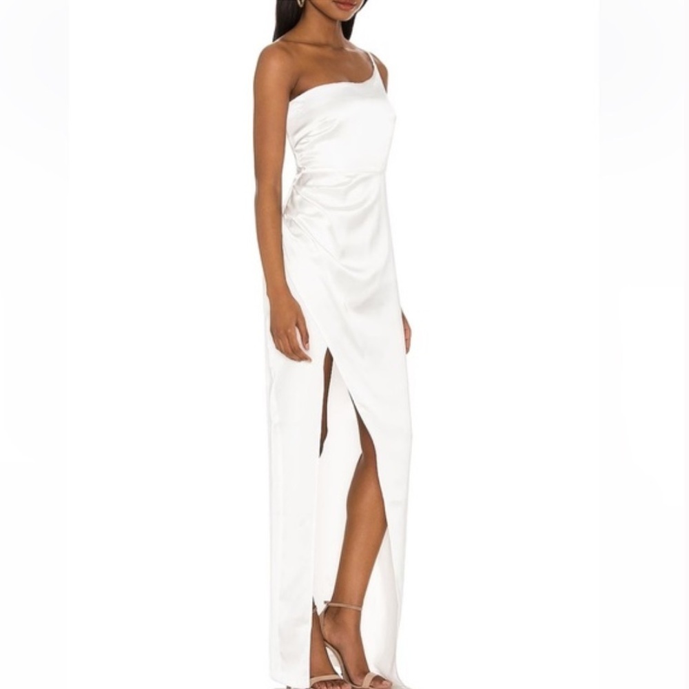 Wedding Nookie Grace White One-Shoulder Maxi Dress Bridal Bachelorette NWT - Picture 3 of 11